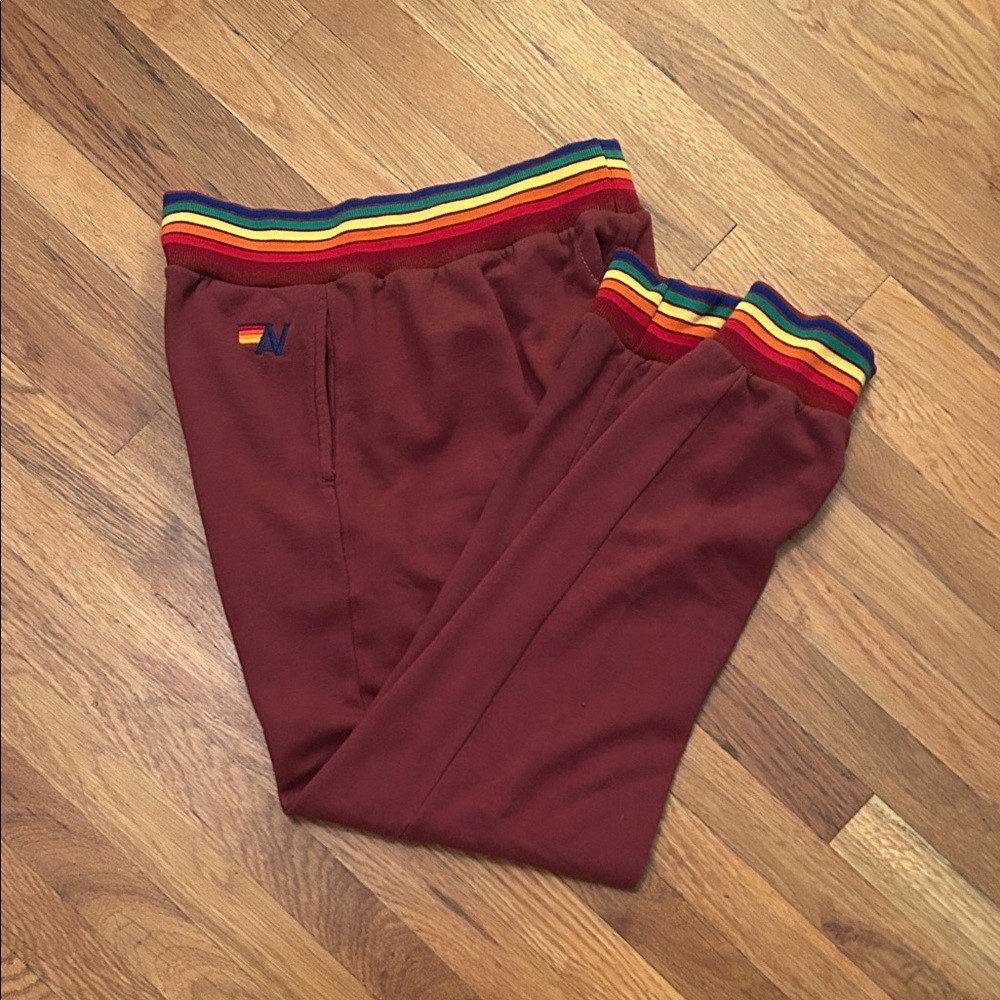 Aviator Nation Rainbow Cuff Sweatpants